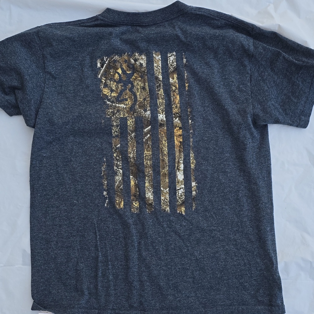Browning Boy's Heather Charcoal Logo Crew Neck T-Shirt - Picture 4 of 4
